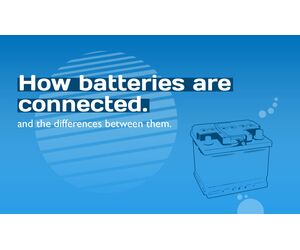 How batteries are connected graphic with illustration of battery