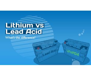 Lithium vs Lead Acid graphic with battery illustrations.
